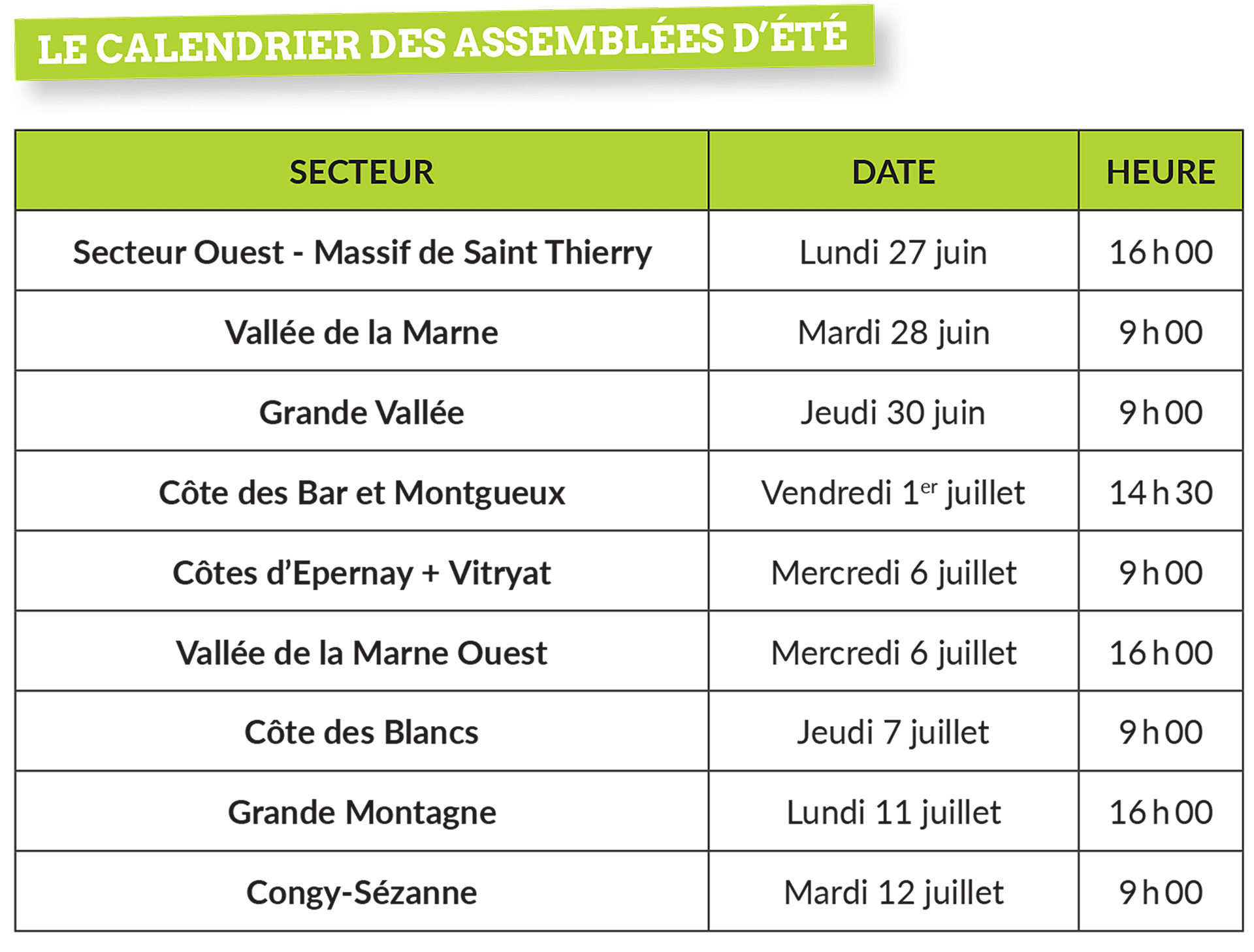 Assemblées régionales d’été du SGV