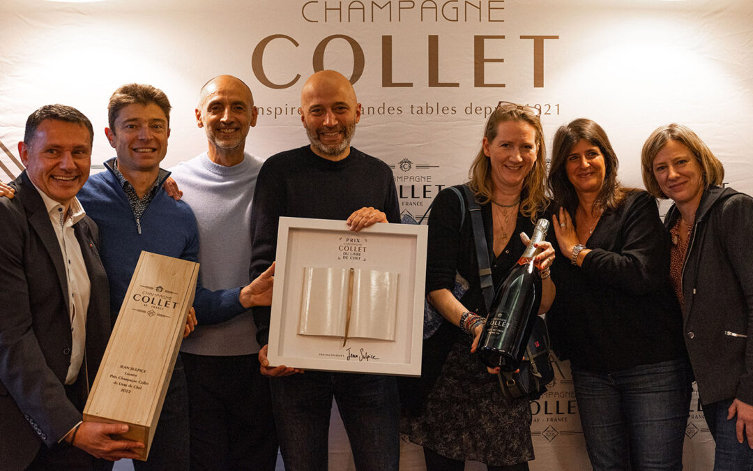 Le Champagne Collet sacre le chef Jean Sulpice et son livre « Cake »