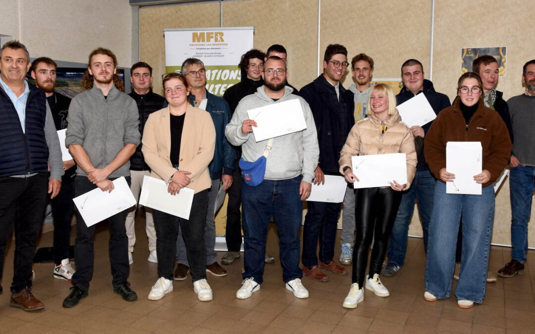 Des diplômes pour les stagiaires de la formation continue à la MFR de Gionges